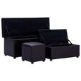 🕊2044Ergonomique-Banc de rangement banquette avec repose-pieds design contemporain meuble bas coffre avec tiroirs Pouf de rangement-1