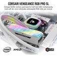 CORSAIR Mémoire PC DDR4 - VENGEANCE RGB PRO SL 32Go (4x8Go) - 3200Mhz - CAS 16 - White (CMH32GX4M4E3200C16W)-1