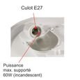 Applique d'extérieur Hublot E27 rond avec détecteur de mouvement - Blanc - LED - IP44 IK10 - 300x112 mm-1
