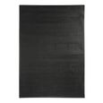SKIN - Tapis salon ou chambre en cuir tressé pour une ambiance chaleureuse 55 x 85 cm Noir-1