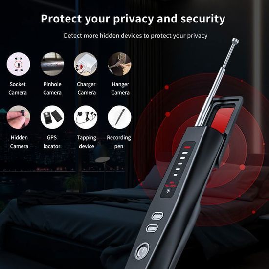 XIJ Détecteur GPS Détecteurs De Caméra Cachée, Détecteur De Traqueur GPS, Balayeuse De Caméra