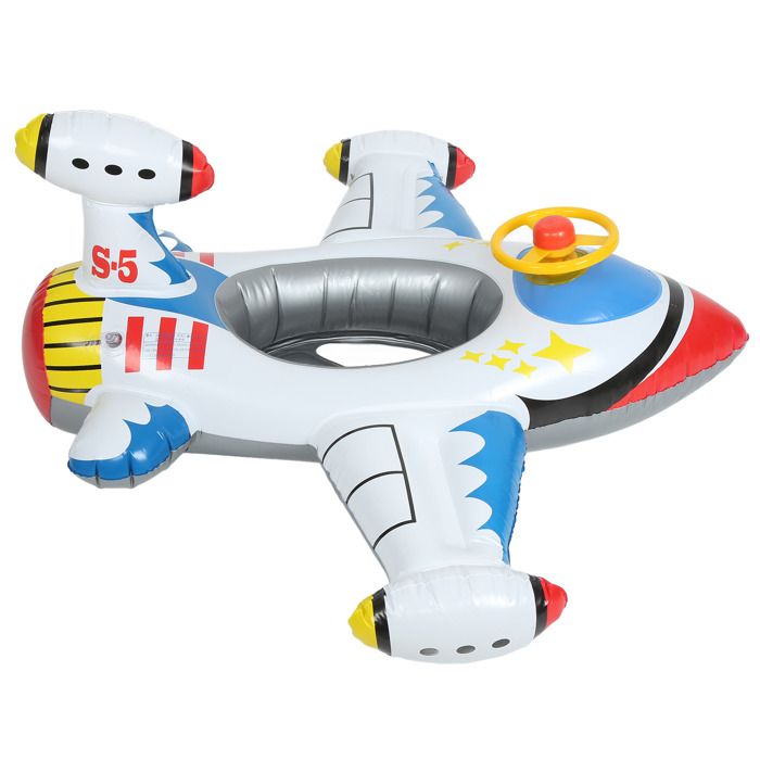 Dilwe Bateau de flotteur de bébé Bateau gonflable avec anneau de natation pour bébé avec volant Dilwe Bateau de flotteur de bébé Bateau gonflable avec anneau de natation pour bébé avec volant