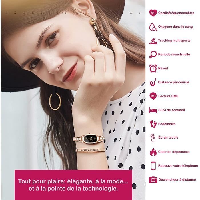 Montre connectée Non renseigné Cadeau pour la fête H2Valentine Femmes Sport  Blood Pressure puce Montre-bracelet Podomètre