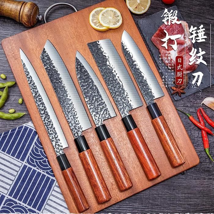 Main Forgeant Des Couteaux Japonais Set Chef Couteau Saumon Sushi Sashimi  Saumon Poisson Couteaux De Filetage Set En Acier In[t702] - Cdiscount Maison
