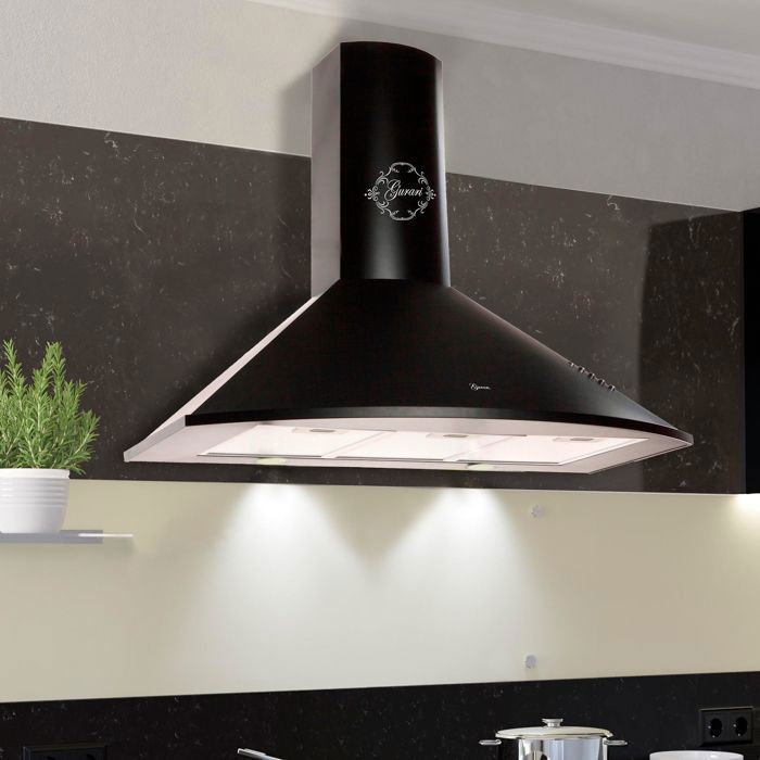 Hotte Aspirante Murale Gurari 90 Cm - 1000 M³/h - Inox - Recirculation Possible - Design Moderne