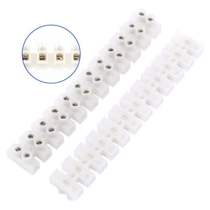 Hililand Bloc lectrique 10pcs 360V 10A Bornes Vis Double Rang e hililand-bloc-lectrique-10pcs-360v-10a-bornes-vis-double-rang-e