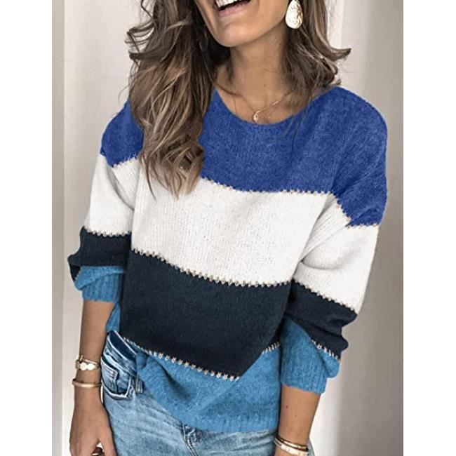 Pull Femme Chic Chaud Pas Cher Ray Ample Mode Pullover Col Rond