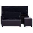 🕊2044Ergonomique-Banc de rangement banquette avec repose-pieds design contemporain meuble bas coffre avec tiroirs Pouf de rangement-2