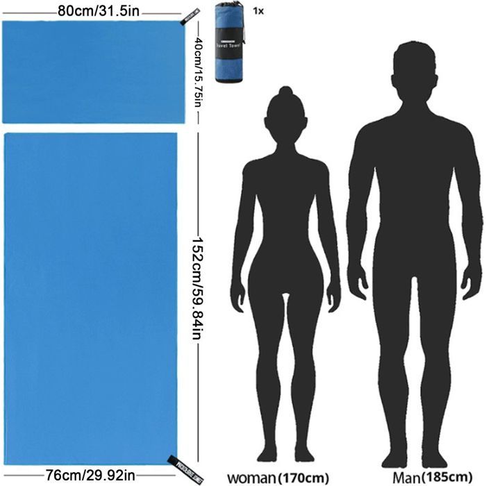 Lot De 3 Serviettes En Microfibre Grande Serviette De Bain