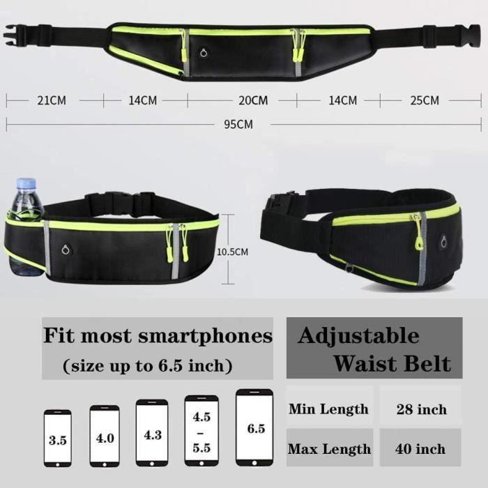 Ceinture de Course avec Sac d'Hydratation, Ceinture de Course avec Pochette, Performance Fiable