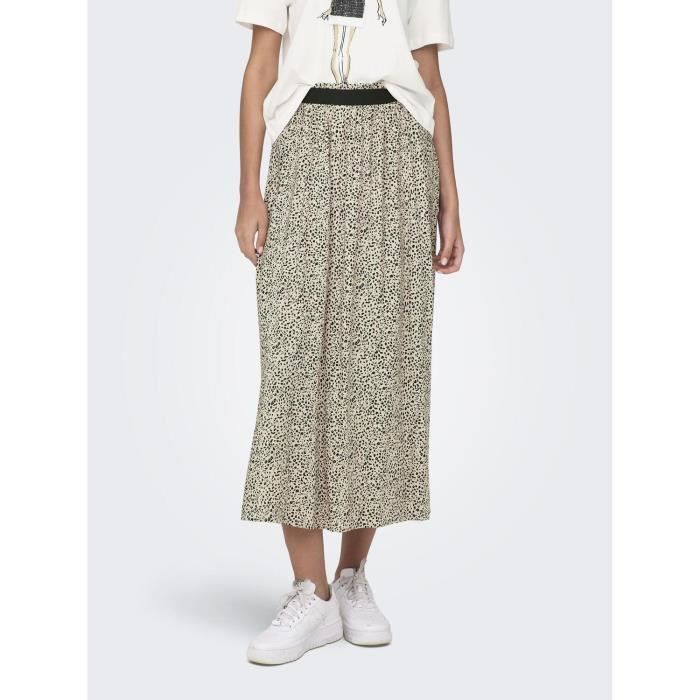 Jupe été longue Nadir - 70% coton - 30% lin - beige - Akoustik Online