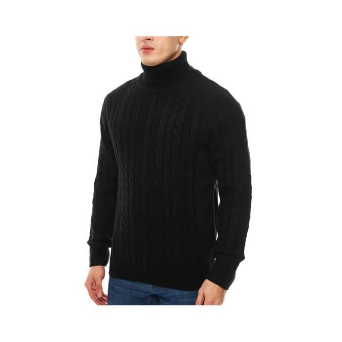 Chandail col roulé noir homme cheap