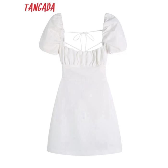 Robe D'été Vintage Brodée Blanche à Bretelles - Taille T M/L (40/42), 100% Coton, Genou, Fabrication France/Inde