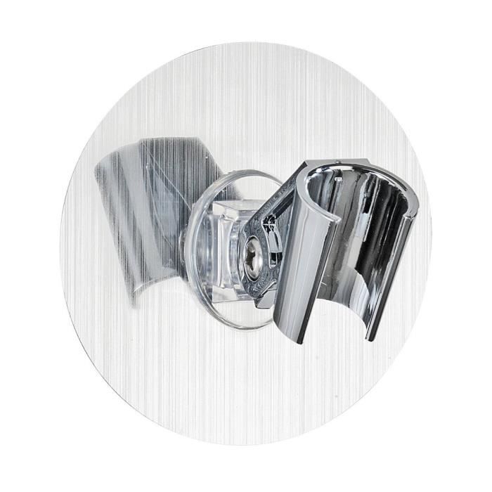 Support pommeau de douche à ventouse PVC blanc 8.5x13.7x6.2cm