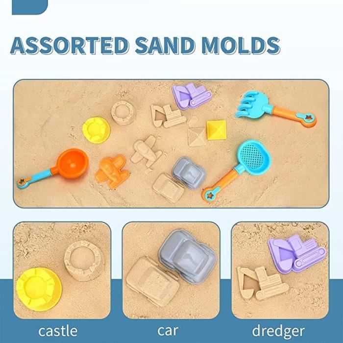 Hape - Kit De Plage Pliable Avec Seau, Pelle Et Moule Poisson, Sac De Transport, Motricité Dès 18 Mois