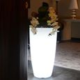Pot de Fleurs avec Lampe - Agave Rond - Blanc - H70 Ø 33Cm - 12 Litres-3