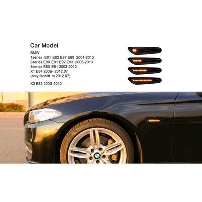 Feux De Jour Clignotants LED Dynamiques Orange Pour BMW E90 E91 E92 E60 E87 E82 E46 - Paire 16 SMD