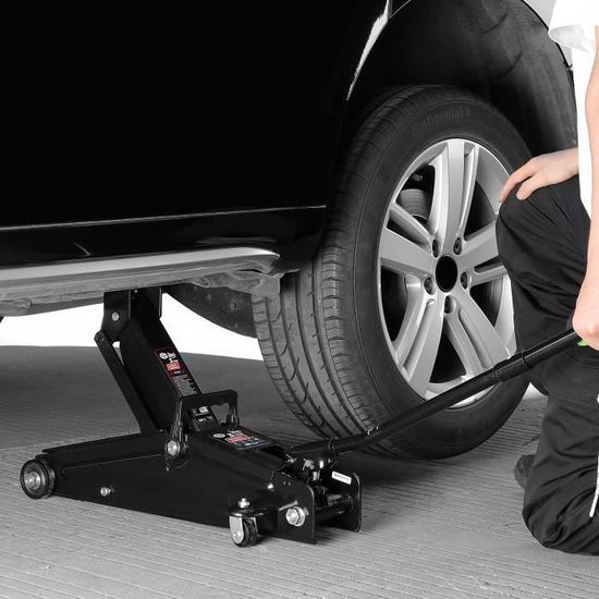 Cric Pneumatique 3,5 Tonnes LEHMANN - Hauteur Réglable 150-400mm, Avec Valves De Sécurité, Parfait Pour Voitures Et SUV