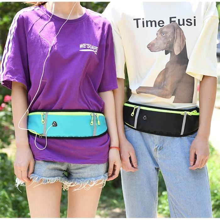 AGPTEK Sac Banane Ceinture De Course - Grande Capacité Avec Poches Et Ceinture Réglable