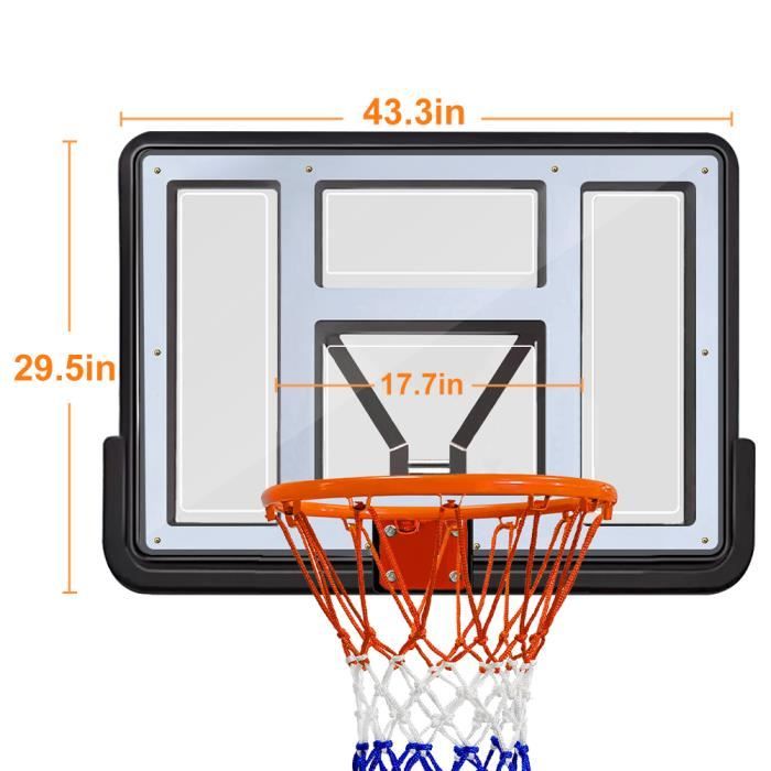 Panier de Basket Extérieur Mural Panneau de Basket-ball à