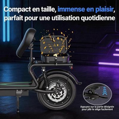 Trottinette électrique ISCOOTER F2 – 500W, 30km/h, 30km Autonomie, Panier – Neuve 2025