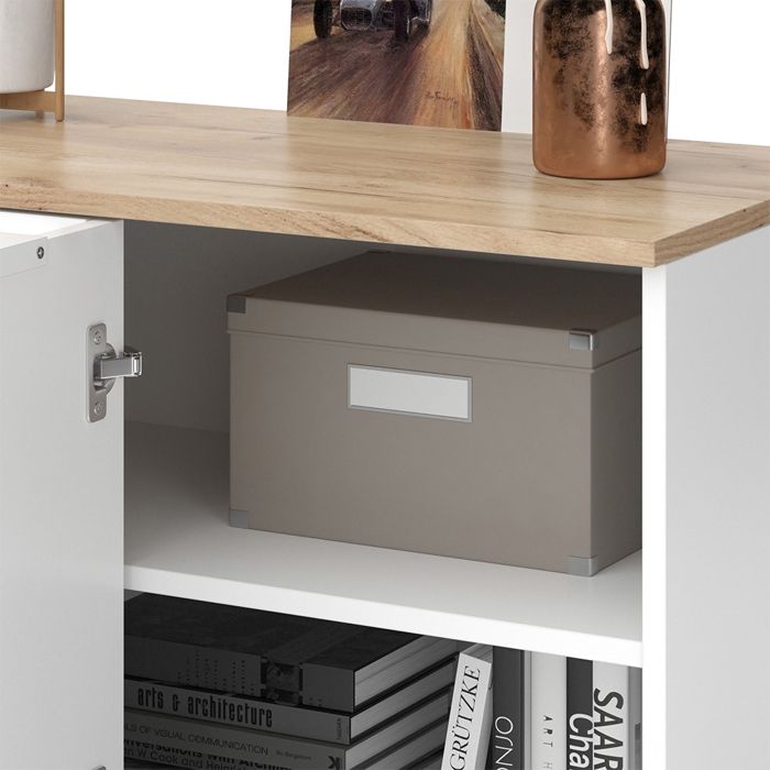 Vicco Commode Wido Blanc/Sonoma 60x50cm Avec Porte - Meuble Rangement Moderne