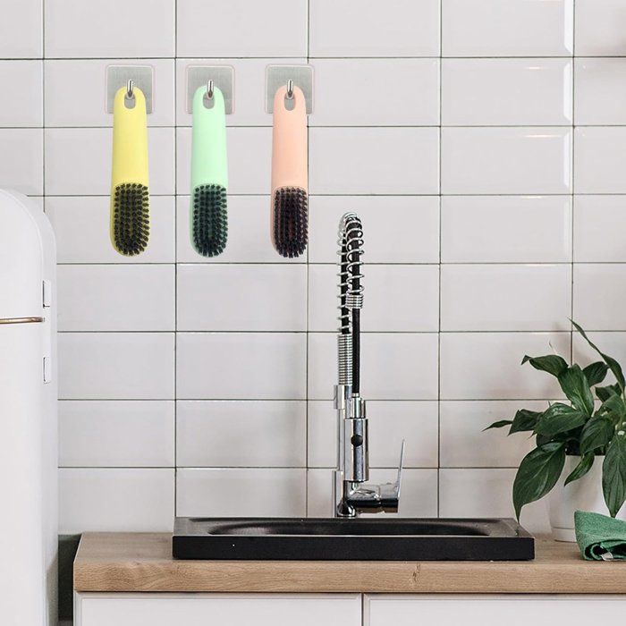 Brosse De Nettoyage Pour Presse-agrumes Et Robots - Poils Durs, Poignée Ergonomique - Facile à Ranger