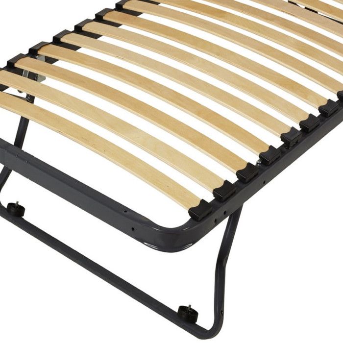 Sommier Gigogne Strata - 80x200cm - Métal Gris - Rangement Espace