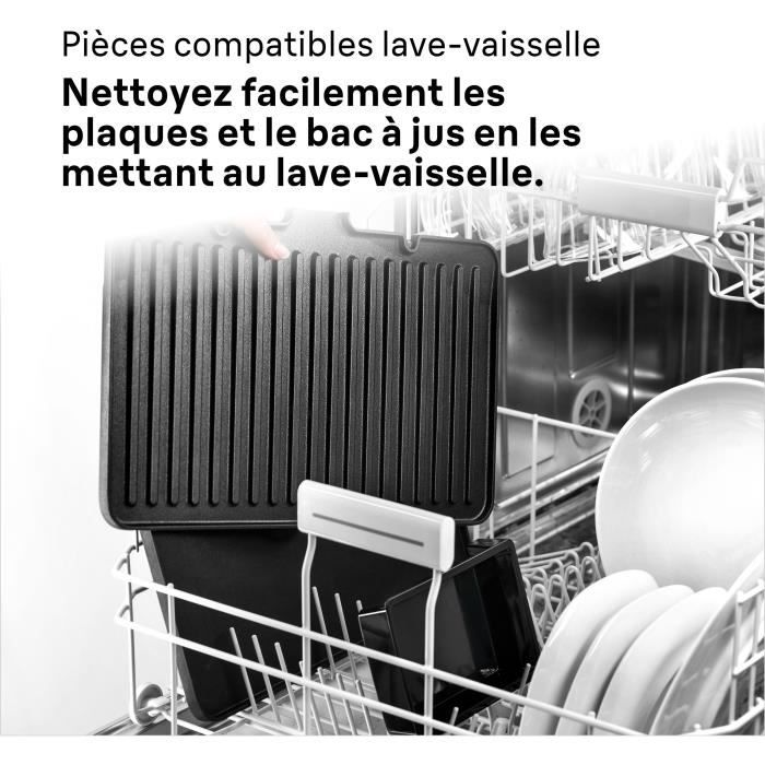 Grill électrique Braun MultiGrill 5 CG 5033 - 2000W, 3 Positions De Cuisson, Plaques Antiadhésives Amovibles Lavables Au Lave-vaisselle