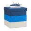 Relaxdays 10022866_491 Tabouret Cube carré Pliant Coffre de Rangement Pliable Pouf rayé Tricolore HxlxP: 38 x 38 x 38cm, Brun, Orange/Marron, 38 x 38 x 38 cm