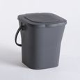 EDA - poubelle / seau à compost - 6 L - gris anthracite - avec couvercle-0