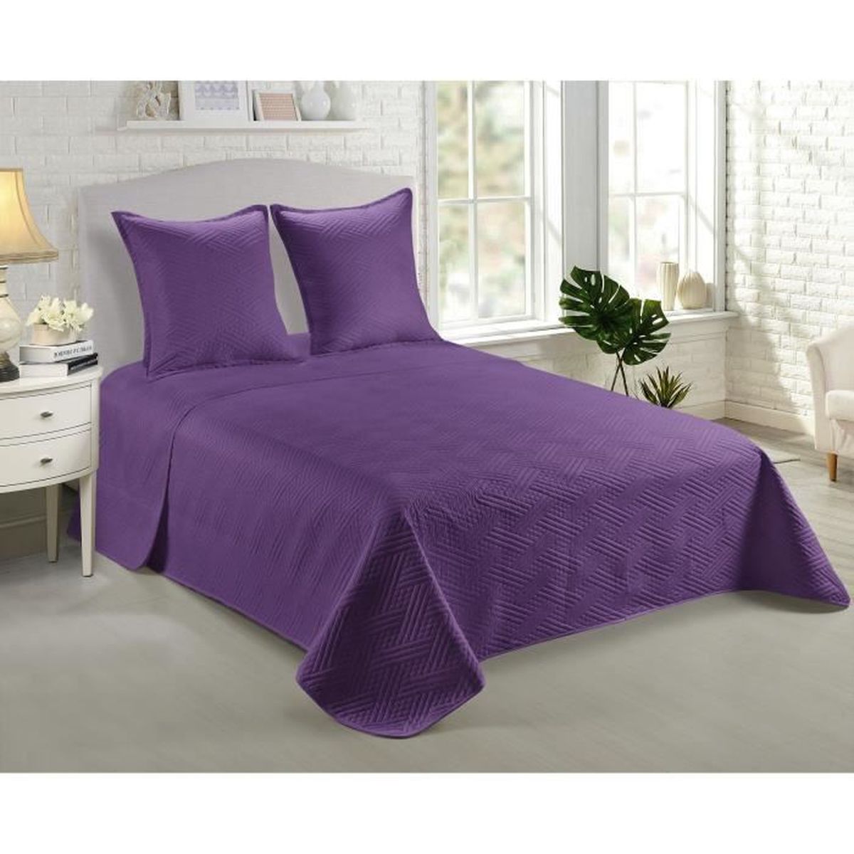 Boutis Prune Et Gris Cdiscount