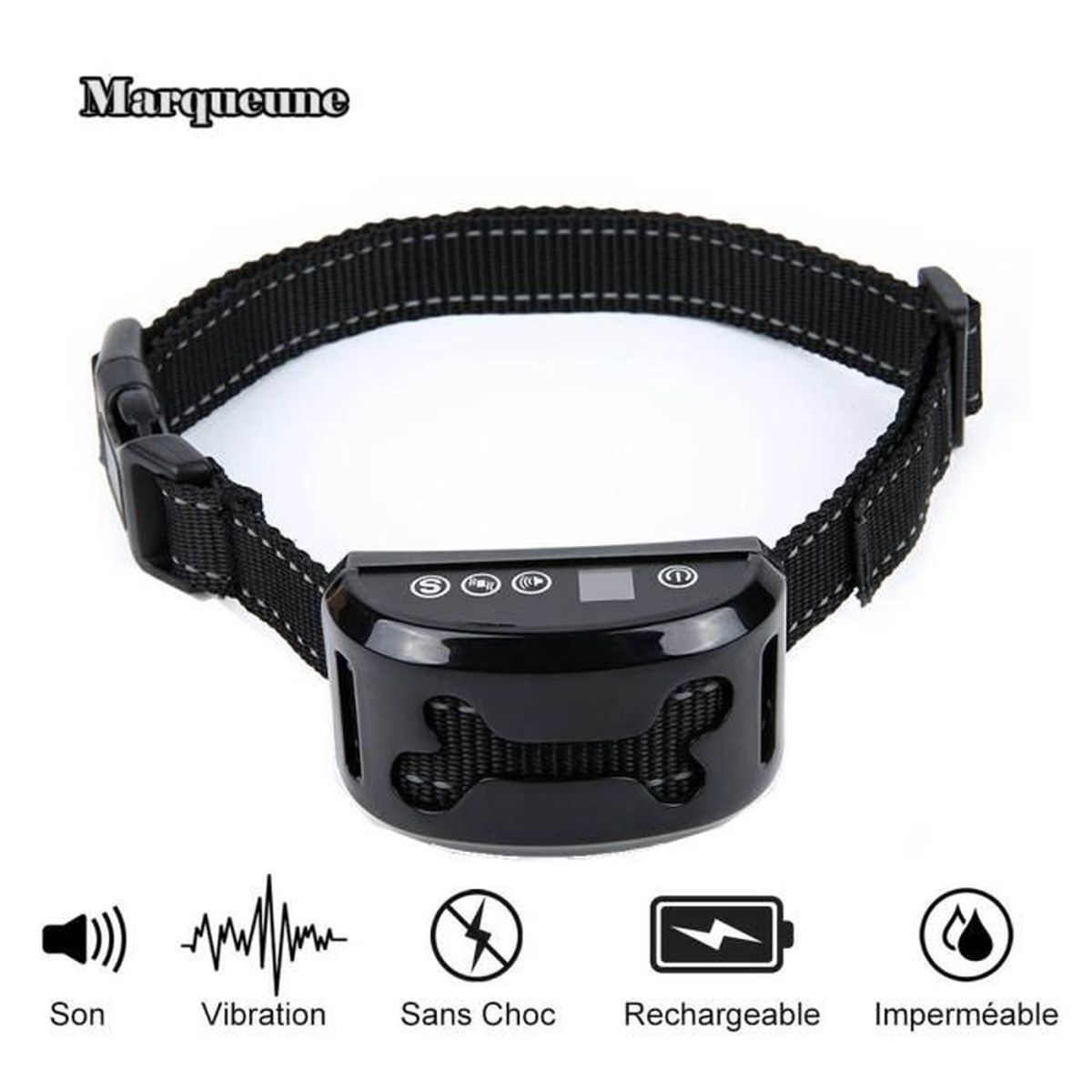 Collier Anti Aboiement Petit Chiens Marqueune Rechargeable