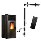 Poêle à granulés étanche Anita 12 kW Noir Sannover + Kit d'installation