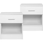 ALIGHTUP Lot de 2 Tables de chevet avec Tiroir et niche, 39 x 28 x 41 cm, Blanc