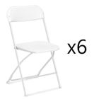 ALIGHTUP 6 pièces chaise en plastique blanc, jardin, conférence, fête, mariage, pliable