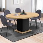 IDMARKET Table à manger extensible ronde EDEN 4-8 personnes bois et noir 120-160 cm