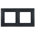 LEGRAND Plaque irisée 2 postes Niloé noir finition fonte