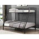 VENTE-UNIQUE Lits superposés ELEVATIO IV - 90 et 140 x 190 cm - Acier - Noir + matelas