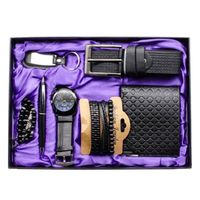 MONTRE BRACELET Coffret montre homme + ceintures en cuir + portefeuilles + bracelets + colliers + porte-clés + stylos - set cadeau