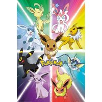 Affiche Maxi Pokémon - Marque - Eeve Evolution - Multicolore - Bleu - Rectangulaire