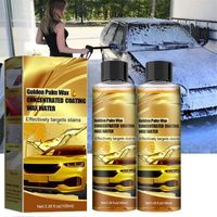 2pcs Golden Carnauba Cire de lavage de voiture concentrée à la cire palme dorée pour revêtement de voiture, mousse nettoyant et cire