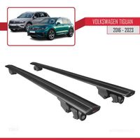 Compatible avec VW Tiguan 2016-2023 HOOK Barres de Toit Railing Porte-Bagages de voiture Avec verrouillable Alu NOIR