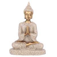 Tbest Décor de Bouddha Méditation Statue de Bouddha Assis Sculpture Figurine Artisanat pour Décoration de Maison(A Or)