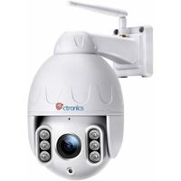Ctronics Caméra Surveillance PTZ WiFi Zoom Optique 4X Extérieure HD 1080P Audio Bidirectionnel