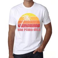 Homme Tee-Shirt Palmier Plage Coucher De Soleil À San Pedro Sula – Palm, Beach, Sunset In San Pedro Sula – T-Shirt Vintage