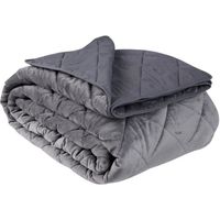 WOLTU Couvre-lit en Microfibre, Jeté de lit matelassé, Couverture de lit de Flanelle, 240x260 cm, Gris foncé