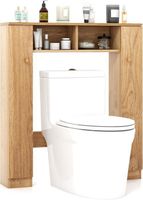Meuble De Rangement Étroite Pour Salle De Bain - 1 Porte, 2 Étagères Réglables, Support Papier Toilette, Noir