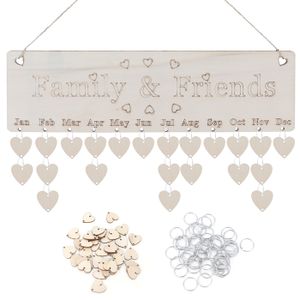 Calendrier Anniversaire Bois Français - DIY Avec Cœurs - Décoration Familiale - Cadeau Original