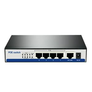 SWITCH - HUB ETHERNET  -Commutateur poe rj45 802.3af, alimentation 10-100 w pour caméras ip nvr ip, point d'accès wifi, 4 ports, 15